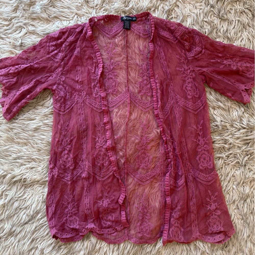 Miss Chievous Lace Kimono Cardigan - Mauve